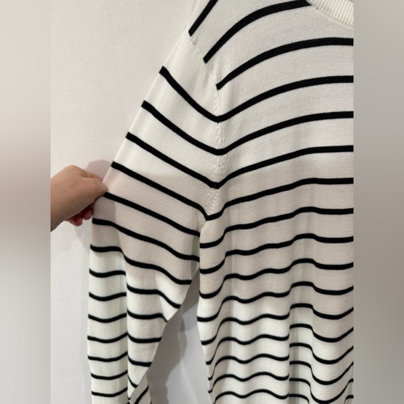 Style & Co Sweater Knit Crewneck Long Sleeve Black White Striped Size XXL NWT - Picture 9 of 11